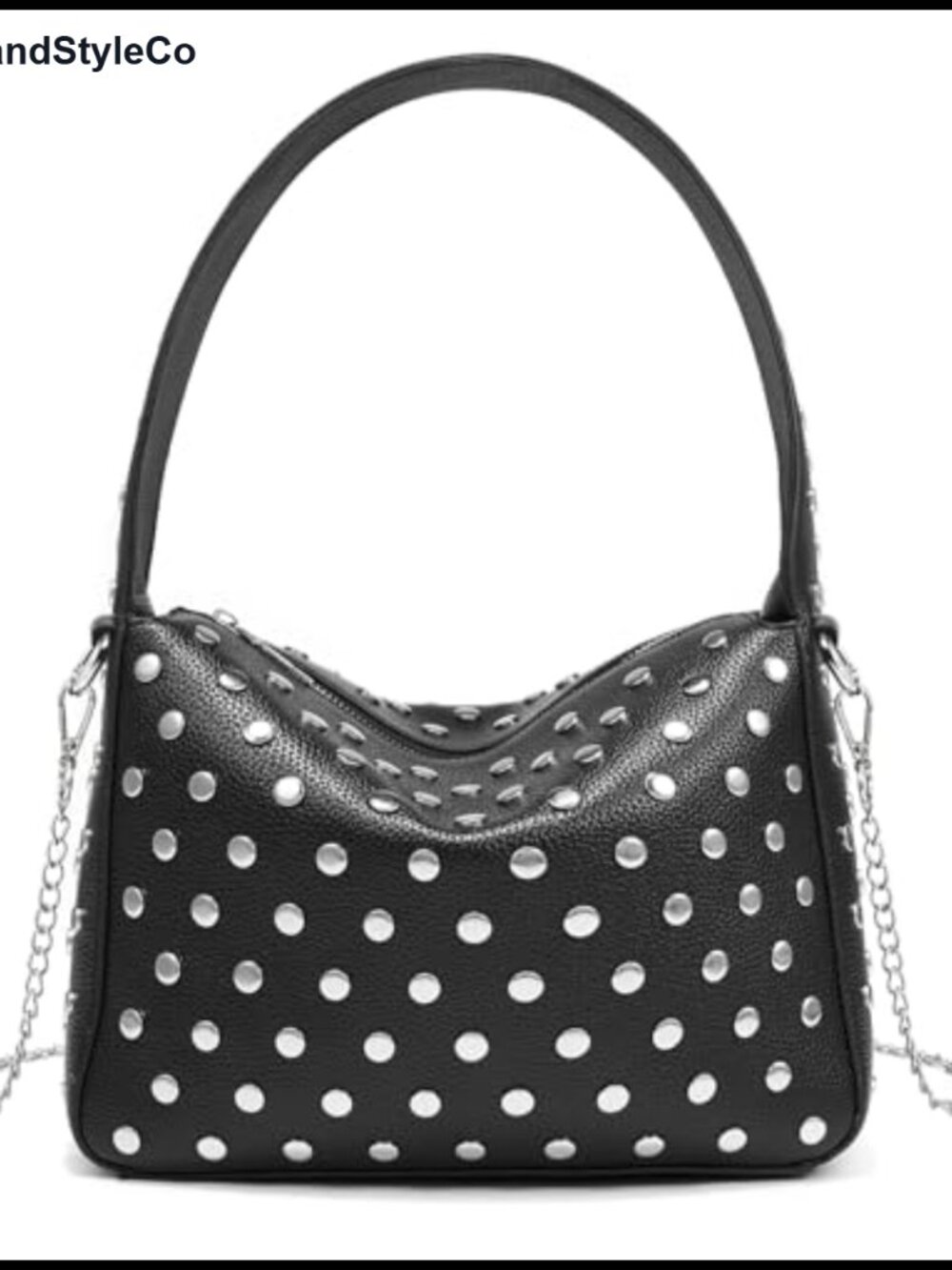 Vegan Leather Hobo Shoulder Bag Studded Crossbody Purse Tote Handbag